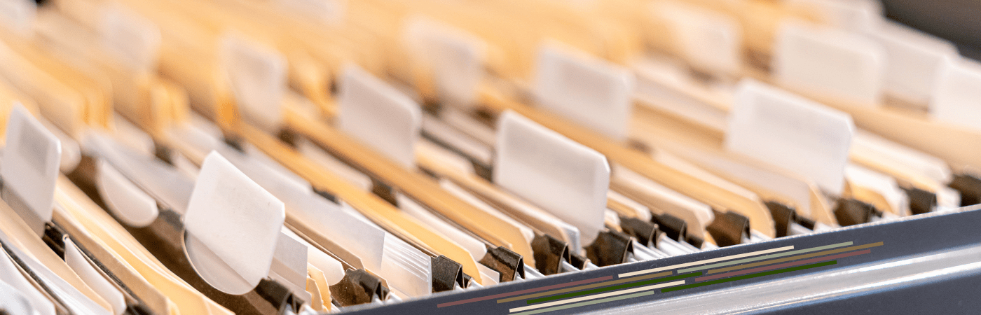 Files in filing cabinet
